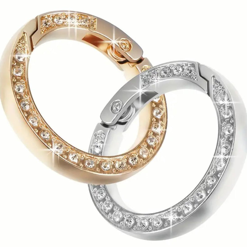 HARDWARE: Pair of Spring O-Rings with Sparkle Detail: Silver colour