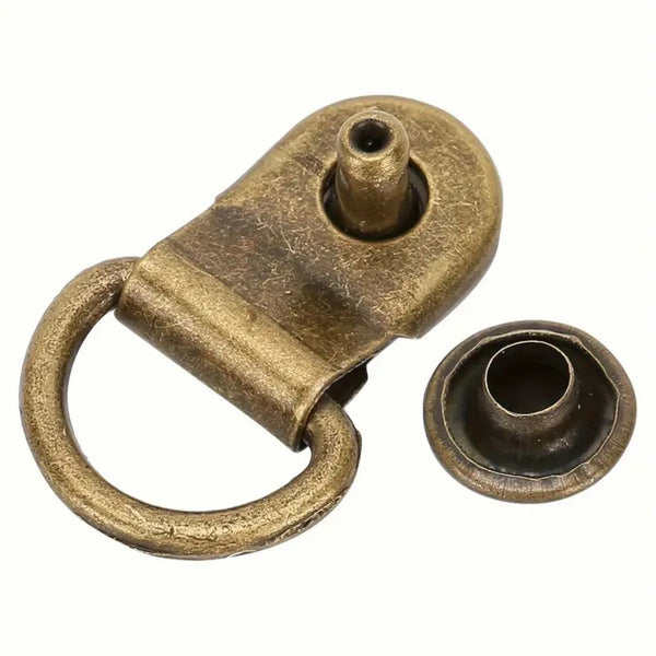 HARDWARE: D Ring Rivets (Eyelet Style): Set of FOUR: Antique colour ...