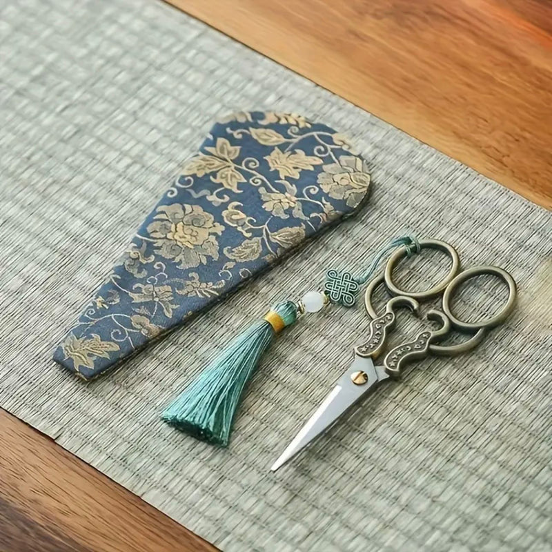 TOOL: Vintage Inspired Copper-Plated Stainless Steel Scissors with Tassel and Case