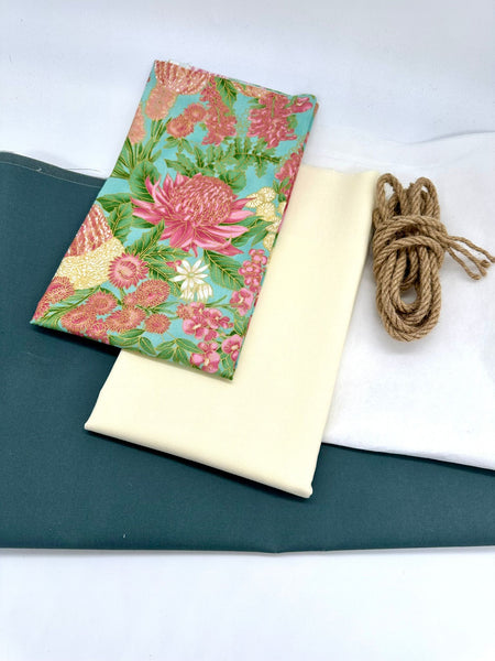 FABRIC KIT: Waxed Base Drawstring Caddy: Leesa Chandler | Under The Au ...