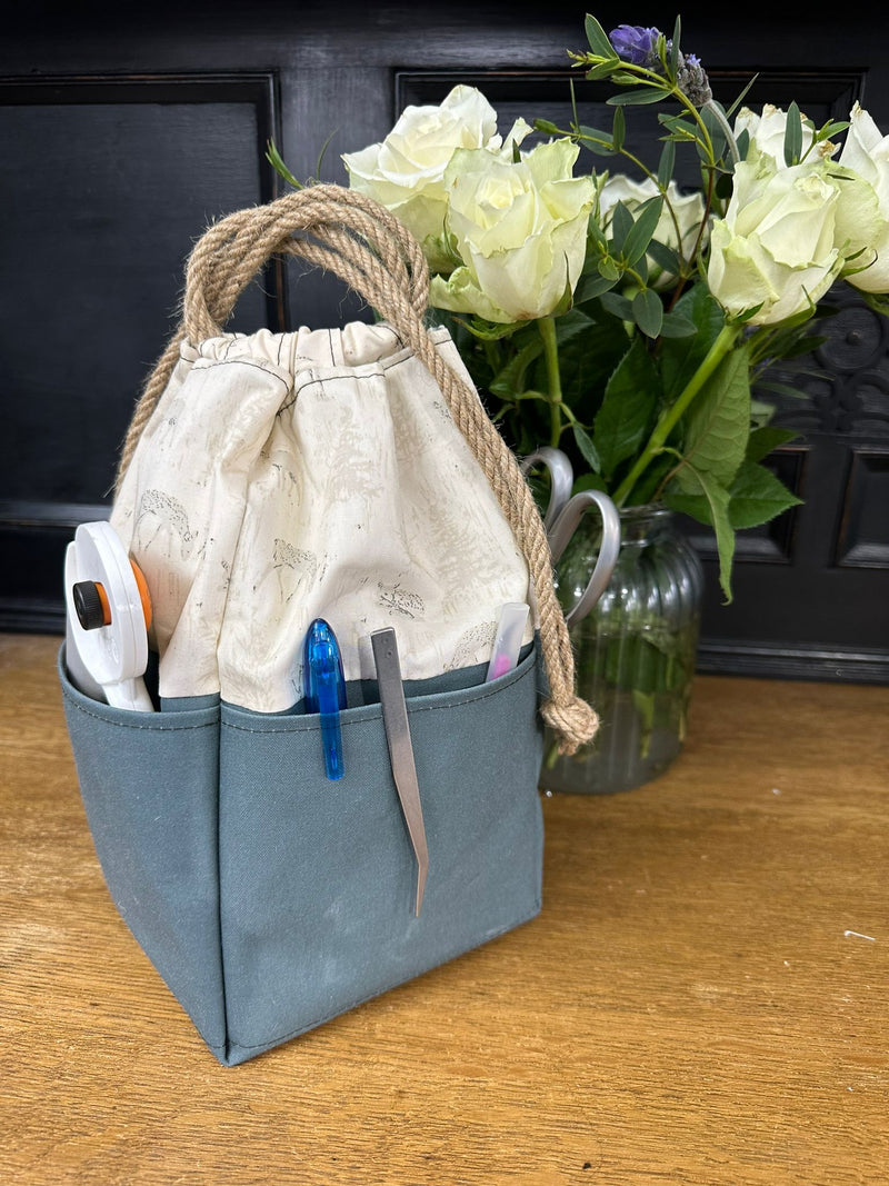 INSTRUCTIONS: Waxed Base Drawstring Caddy: DIGITAL DOWNLOAD