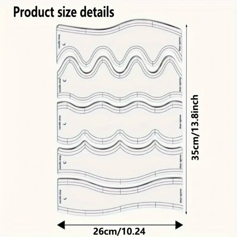 ACCESSORY: Plastic Template to Create Patterns for Quilting and Stitching