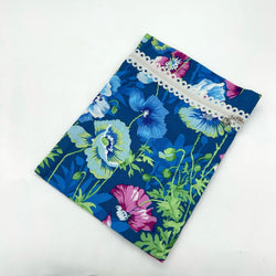 SAMPLE SALE: 26CR: Kaffe Fassett Collective Blue Floral Flat Lace Zip Pouch