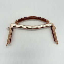 HARDWARE: 20cm / 8" Faux Tortoiseshell Bag Frame: Rose Gold colour EMBOSSED