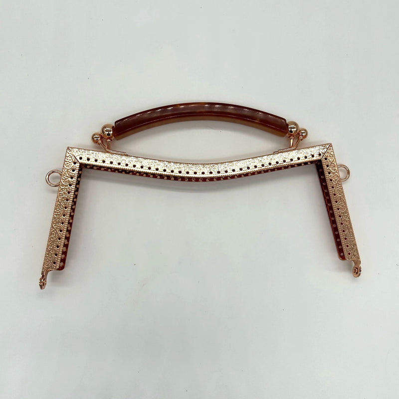 HARDWARE: 20cm / 8" Faux Tortoiseshell Bag Frame: Rose Gold colour EMBOSSED