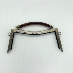 HARDWARE: 20cm / 8" Faux Tortoiseshell Bag Frame: Antique Brass colour EMBOSSED