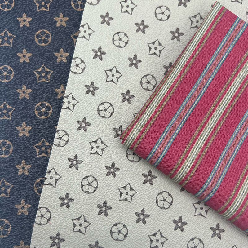 FABRIC BUNDLE: Two A4 Sheets PU + FQ Sanderson | Arboretum Collection 'Valley Stripe' Red PWSA070: Option X