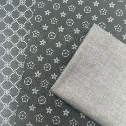 FABRIC BUNDLE: Two A4 Sheets PU + FQ Makower 'Linen Texture' Cotton Blender 1473 in S8 Slate: Option V1