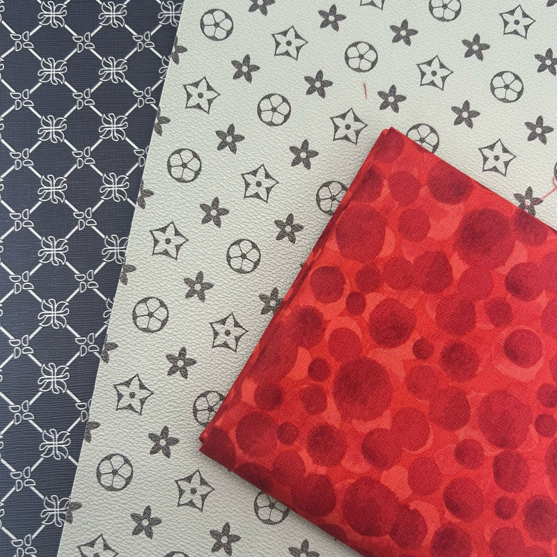 FABRIC BUNDLE: Two A4 Sheets PU + FQ Lewis & Irene 'Bumbleberries' in Woodland Red BB281: Option U