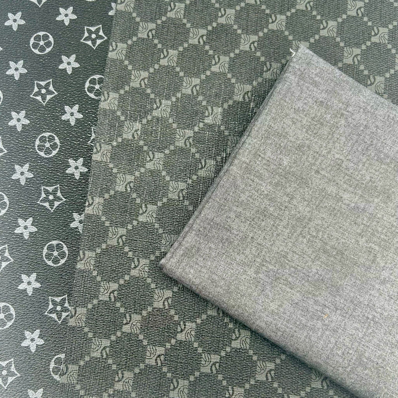 FABRIC BUNDLE: Two A4 Sheets PU + FQ Makower 'Linen Texture' Cotton Blender 1473 in S8 Slate: Option V2
