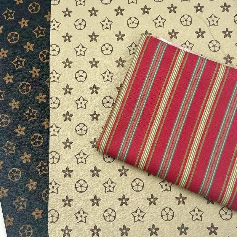 FABRIC BUNDLE: Two A4 Sheets PU + FQ Sanderson | Arboretum Collection 'Valley Stripe' Red PWSA070: Option X