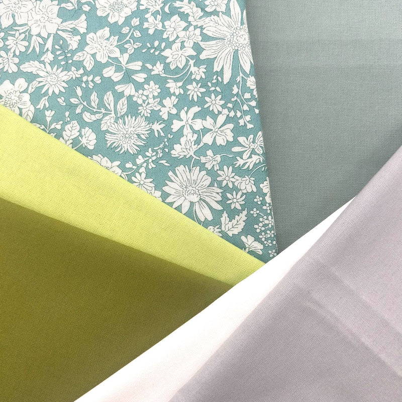 FABRIC BUNDLE for Kaleidoscope Star Cushion: Liberty 'Emily Blossom' 412A OLIVE LEAF option