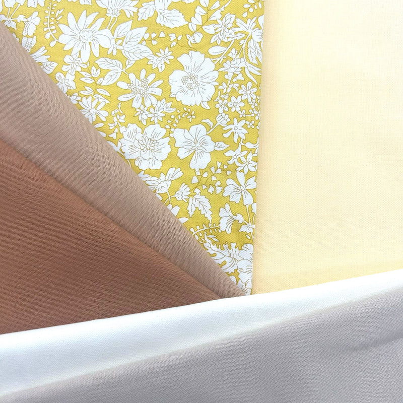 FABRIC BUNDLE for Kaleidoscope Star Cushion: Liberty 'Emily Blossom' 405A SUNSHINE YELLOW option