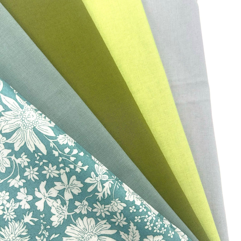FABRIC BUNDLE for Kaleidoscope Star Cushion: Liberty 'Emily Blossom' 412A OLIVE LEAF option