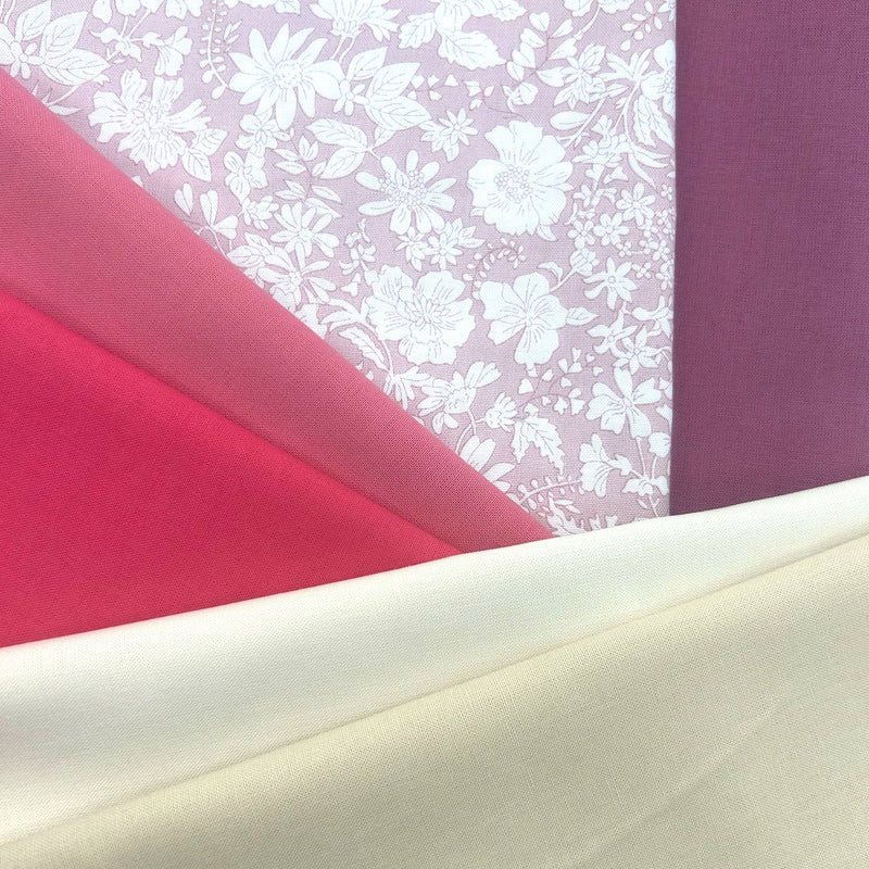 FABRIC BUNDLE for Kaleidoscope Star Cushion: Liberty 'Emily Blossom' 406A POWDER ROSE option