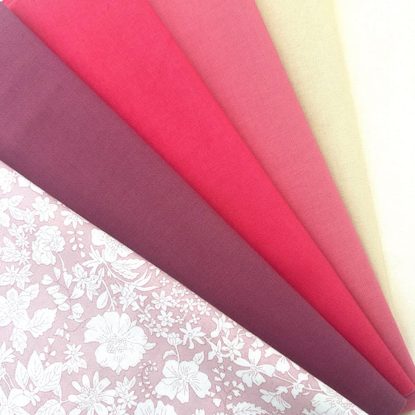 FABRIC BUNDLE for Kaleidoscope Star Cushion: Liberty 'Emily Blossom' 406A POWDER ROSE option