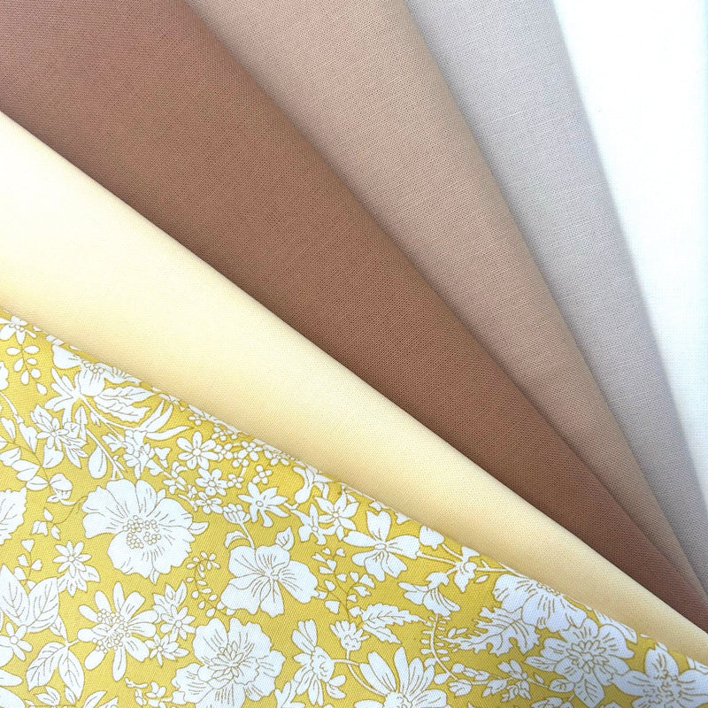 FABRIC BUNDLE for Kaleidoscope Star Cushion: Liberty 'Emily Blossom' 405A SUNSHINE YELLOW option