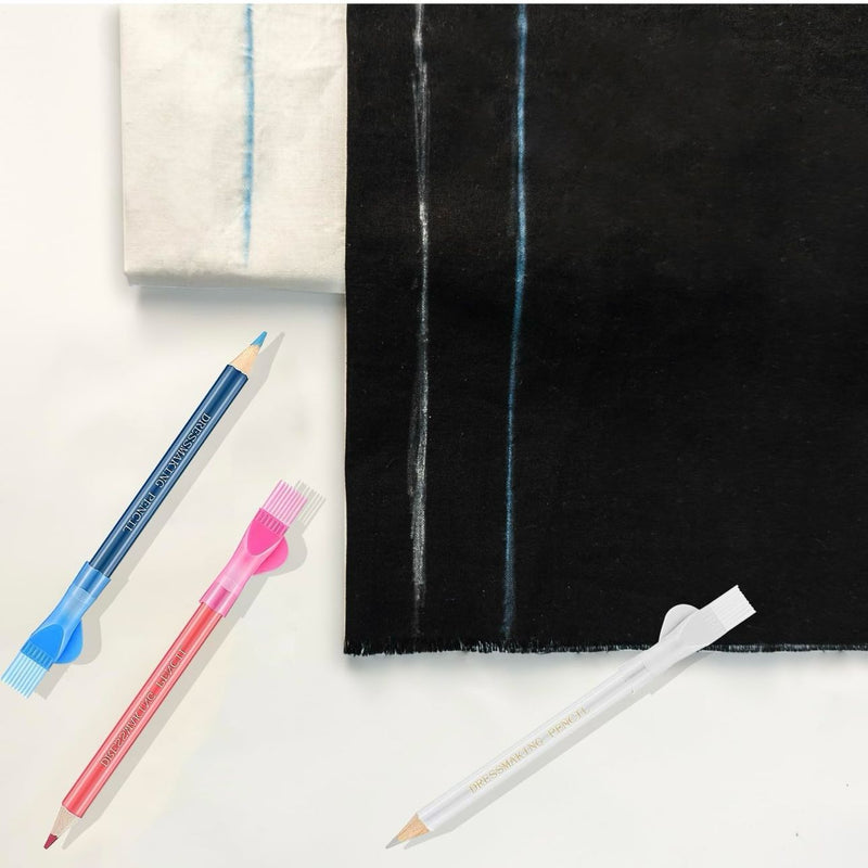 ACCESSORY: Tailor's Chalk Pencils with Brush Caps: 3 in Assorted Colours