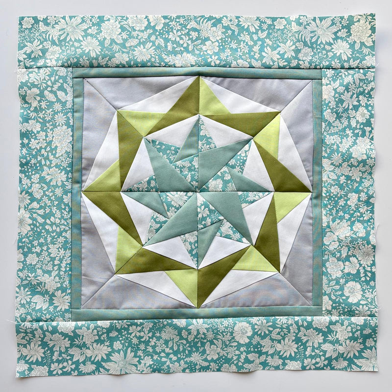 FABRIC BUNDLE for Kaleidoscope Star Cushion: Liberty 'Emily Blossom' 412A OLIVE LEAF option