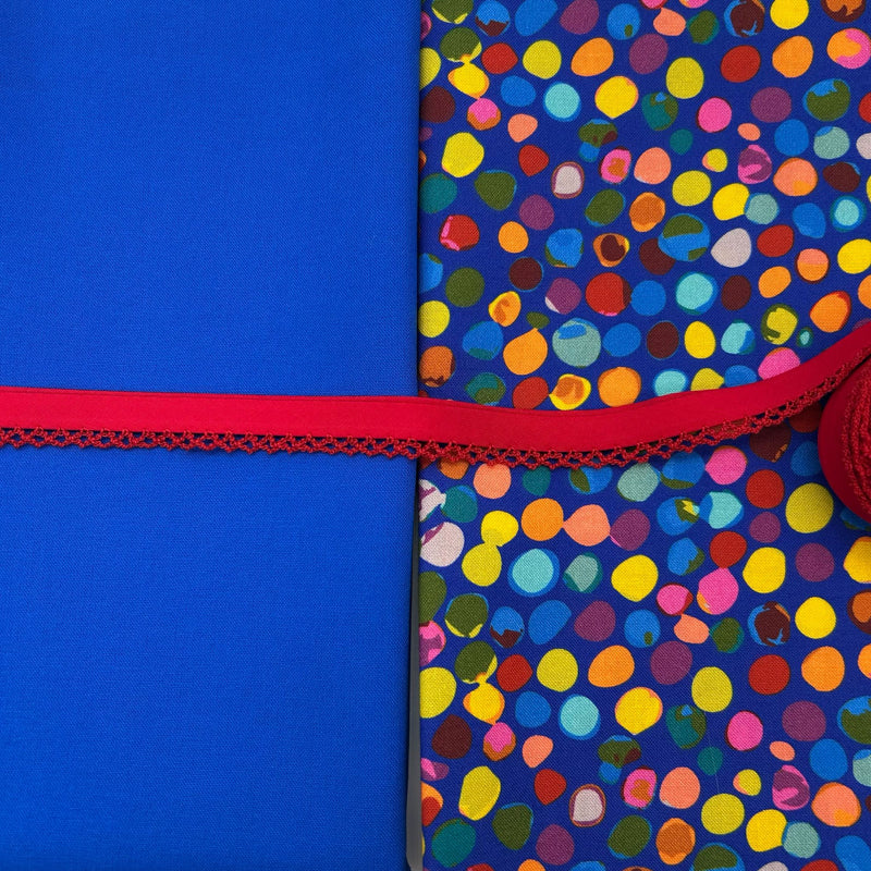 SPECIAL BUY: 1/2m Duo + 5m Crochet Bias Binding: Carolyn Gavin | Sweet Somethings 'Dotti' Lapis Option