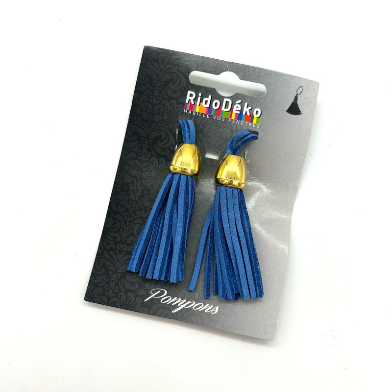 HARDWARE: One Pair Premium Faux Suede Leather Tassels: ROYAL