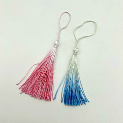 Accessory: PAIR of Silky Feel Polyester Tassels: Ombré Pastels