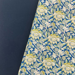 FABRIC DUO: The Beginner Bag: ½m 200 Thread-Count Cotton Percale 'Art Nouveau' CPR019 + ½m Ranger in French Navy