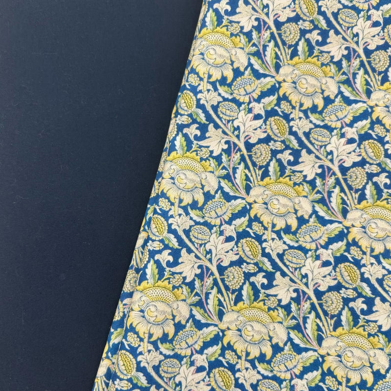FABRIC DUO: The Beginner Bag: ½m 200 Thread-Count Cotton Percale 'Art Nouveau' CPR019 + ½m Ranger in French Navy