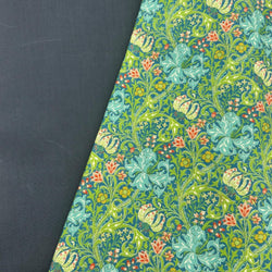 FABRIC DUO: The Beginner Bag: ½m 200 Thread-Count Cotton Percale 'Golden Lily' CPR009 + ½m Waxed Cotton in Slate