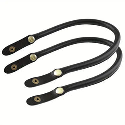 HARDWARE: PAIR of PU Faux Leather Bag Handles with Magnetic Clasp Attachments: Black colour