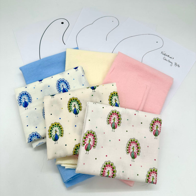 EASTER MEGA DEAL: Trio of Liberty FQ, Trio of Brushed Cotton FQ, Trio of Bib Templates: PINK Option
