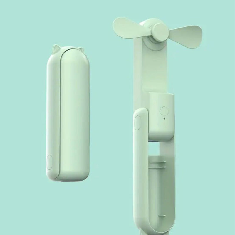 ACCESSORY: Mini Handheld Portable Fan (1200mAh Battery Powered with USB Charging): MINT colour