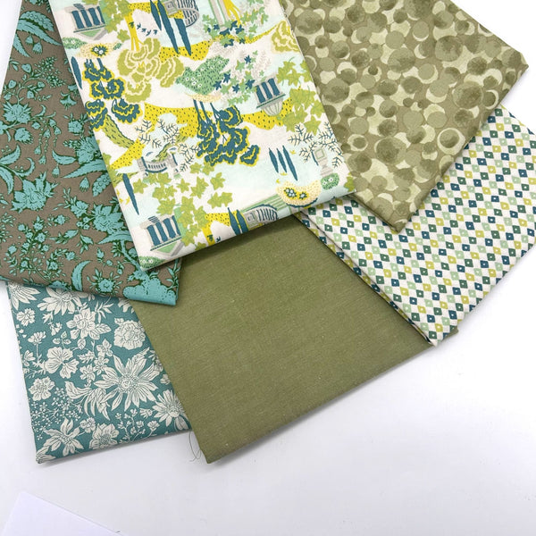 FAT QUARTER BUNDLE: 6 x FQ: OLIVE LEAF option