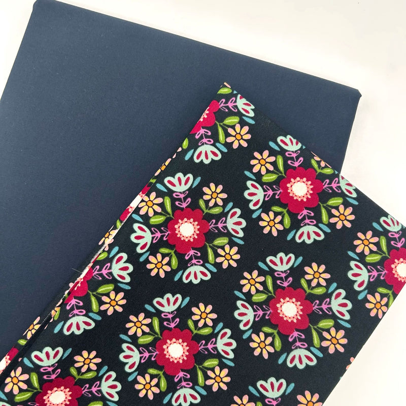 HALF METRE DUO: Maureen Cracknell for Art Gallery Fabrics | Maven 'Mesmorize' MAV77801 + French Navy Ranger