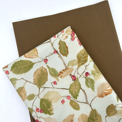 HALF METRE DUO: Sanderson | Arboretum Collection 'Woodland Berries' Moss PWSA071 + Camo Khaki Ranger