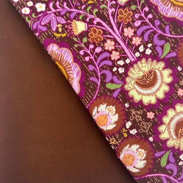 PERFECT PAIRING: 1/2m Art Gallery Fabrics 'Khokhloma Soul' AGFFUSS02800 + 1/2m Waxed Cotton in Chestnut