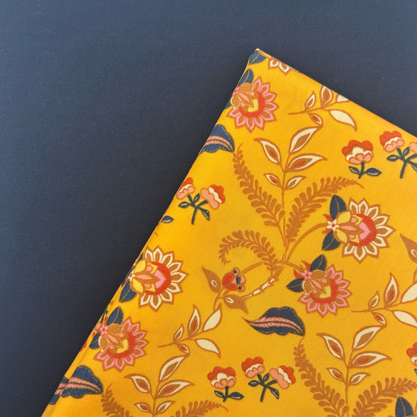 PERFECT PAIRING: 1/2m Art Gallery Fabrics 'Treillage Gilt (Gilt Trellis)' + 1/2m Water-Repellent Fabric in Navy