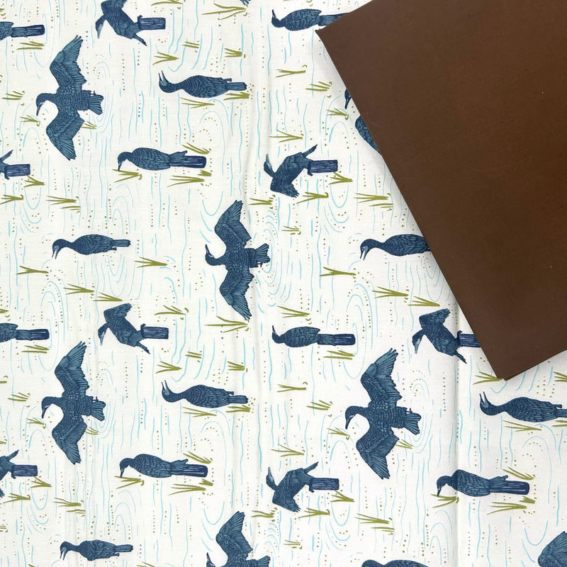 PERFECT PAIRING: 1/2m Art Gallery Fabrics 'Bird Watching Serene' AGFTOB20903 + 1/2m Ranger 4 in Tap Beech