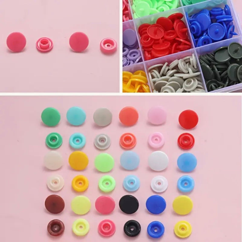 ACCESSORY: REFILL Set of Round Plastic Snap Fasteners: 100 Snaps