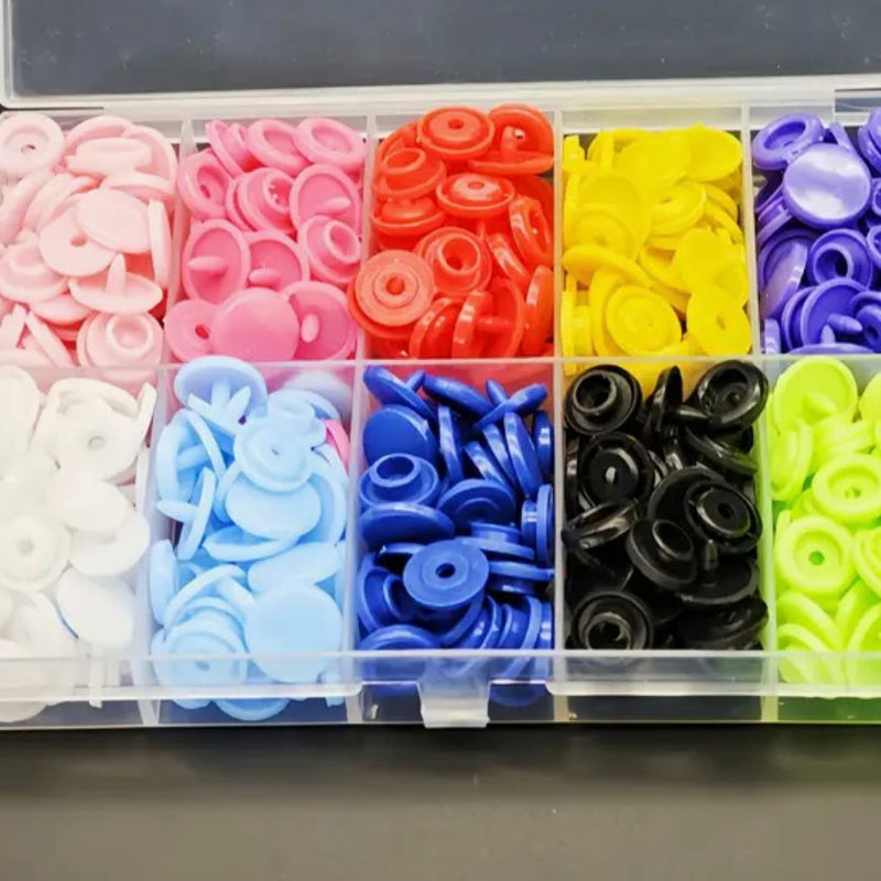 ACCESSORY: REFILL Set of Round Plastic Snap Fasteners: 100 Snaps
