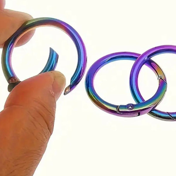HARDWARE: Set of Four 1" Spring O Rings: RAINBOW