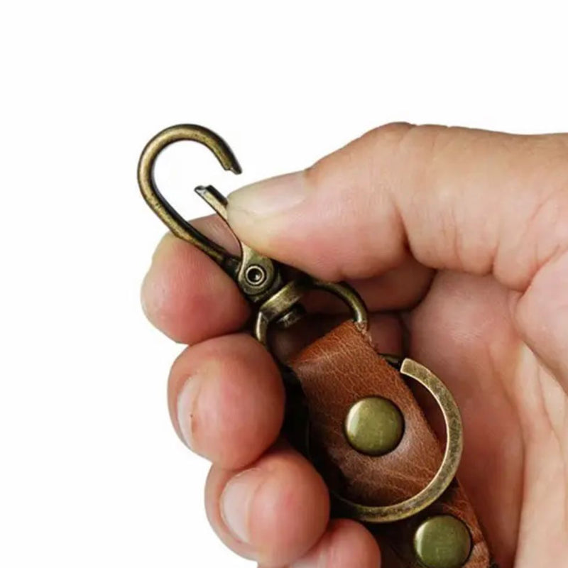 ACCESSORY: Cow Hide Lanyard with Rope Cord and Antique Hardware