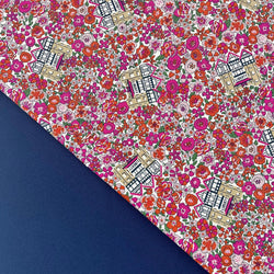 Half Metre Heaven: Liberty | Flower Shop 'Liberty in Bloom' Pink 414A + Navy Plain