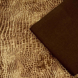 HALF METRE DUO: Tim Holtz 'Worn Croc' Murky + 6oz Water-Resistant Cotton Drill in Mahogany
