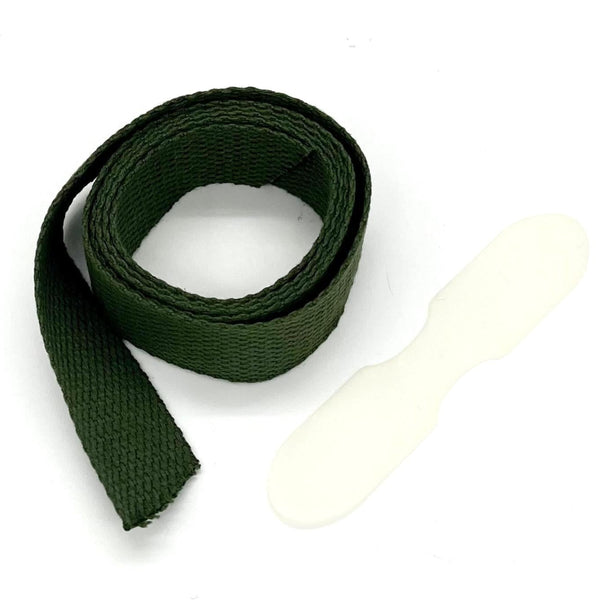 SPECIAL BUY: 1m Cotton Webbing + Mylar 'Bag Handle End' Template: GREEN