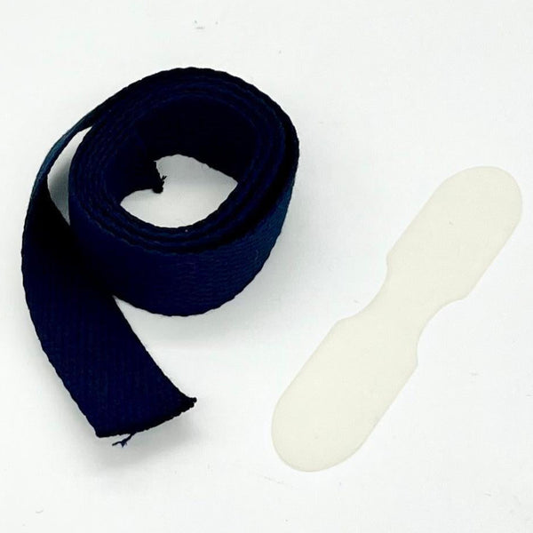 SPECIAL BUY: 1m Cotton Webbing + Mylar 'Bag Handle End' Template: NAVY