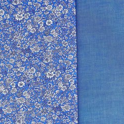 HALF METRE DUO: Liberty | Emily Belle: Marine Blue 409A + Yarn Dyed Cotton Chambray in Royal