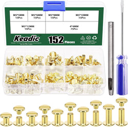 HARDWARE: 152pcs Chicago Screws Rivet Set (including Screwdriver and Punch) in Gold - Delayed Dispatch