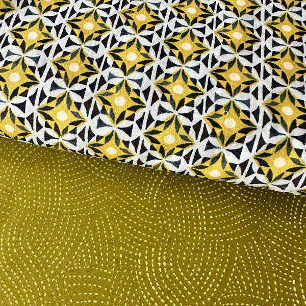 PERFECT PAIRING: Art Gallery Fabrics 1/2m Duo: Florence 'Duomo Piastrelle (Cathedral Tiles)' + Tomales Bay 'Meandering Land'