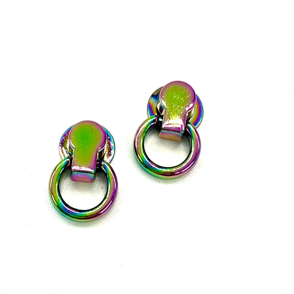HARDWARE: Two Swivel Clasps + Two Keyring Split Rings + 2 O-Ring Screw-In Rivets: Rainbow colour